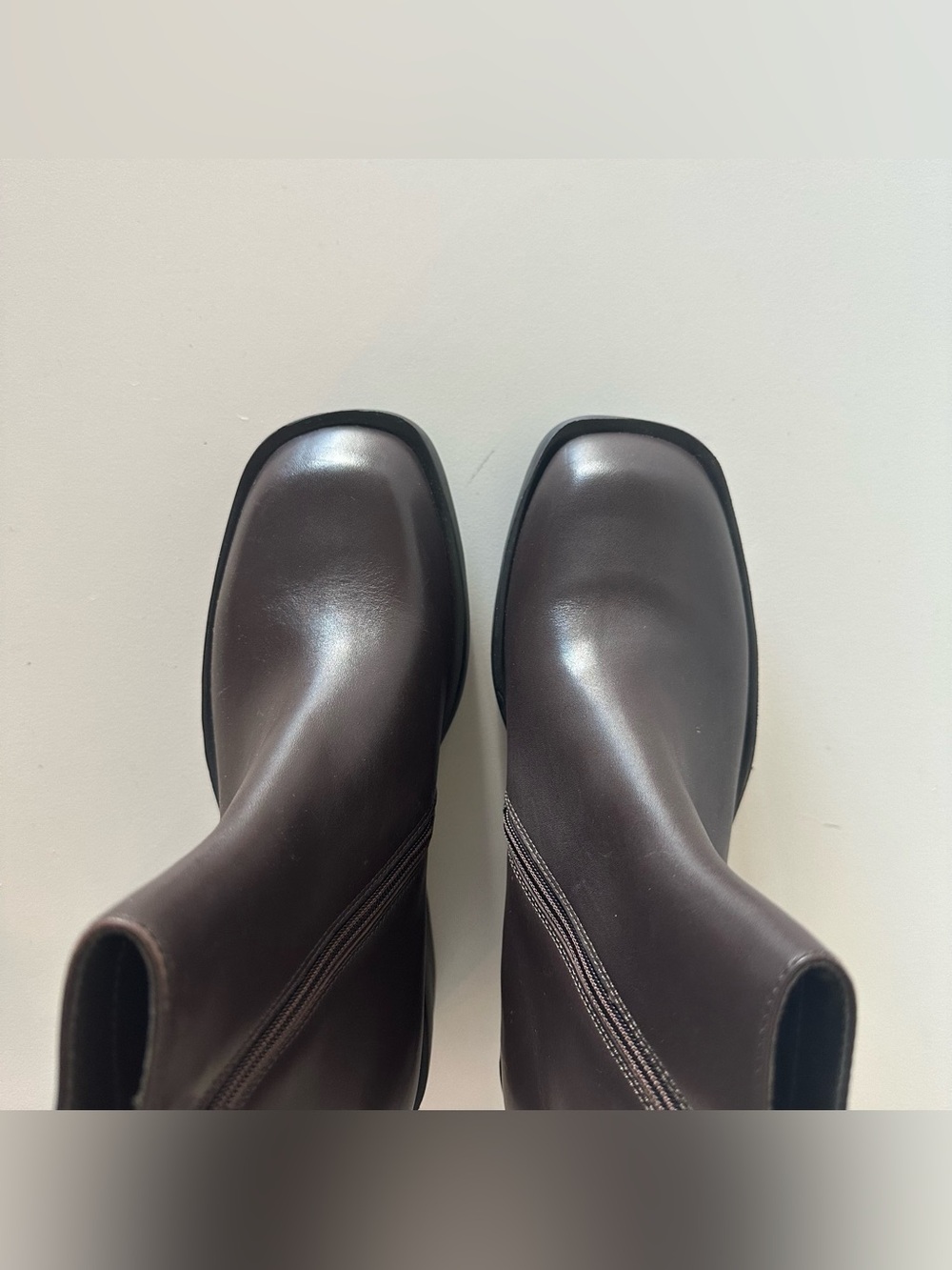 Camper Billie Mid Ankle Boots Brown Leather 39/8.5 Platform Zip - Picture 3 of 6